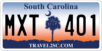 SC license plate MXT401