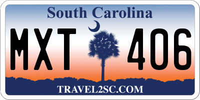 SC license plate MXT406