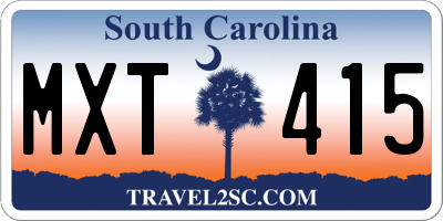 SC license plate MXT415