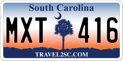 SC license plate MXT416