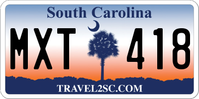 SC license plate MXT418