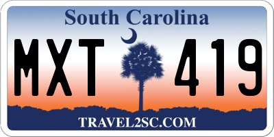 SC license plate MXT419