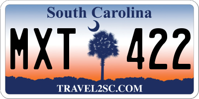 SC license plate MXT422