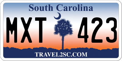 SC license plate MXT423