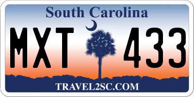 SC license plate MXT433