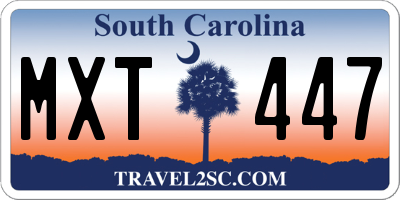 SC license plate MXT447