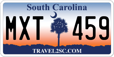 SC license plate MXT459