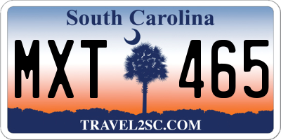 SC license plate MXT465