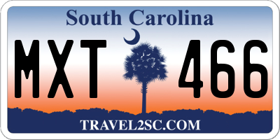 SC license plate MXT466