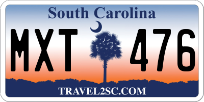 SC license plate MXT476