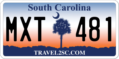 SC license plate MXT481