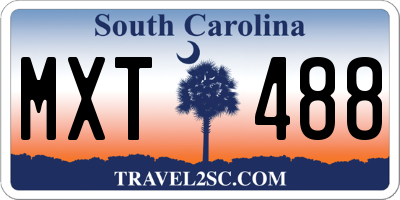 SC license plate MXT488