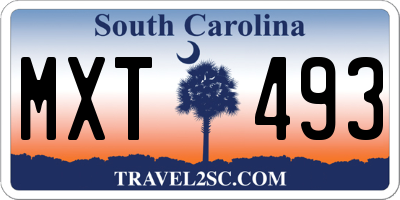 SC license plate MXT493