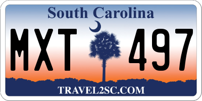SC license plate MXT497