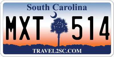 SC license plate MXT514