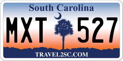 SC license plate MXT527