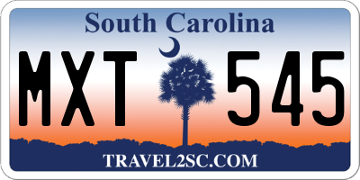 SC license plate MXT545