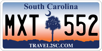 SC license plate MXT552