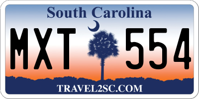 SC license plate MXT554