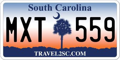 SC license plate MXT559