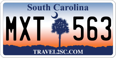SC license plate MXT563