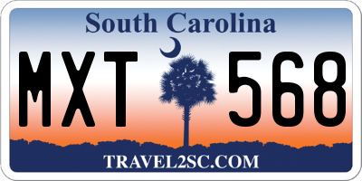 SC license plate MXT568
