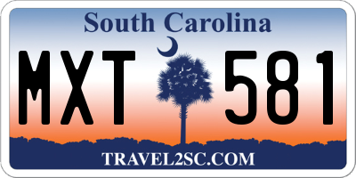 SC license plate MXT581