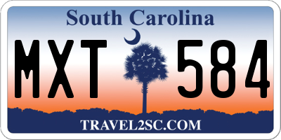 SC license plate MXT584