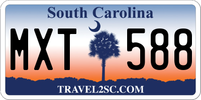 SC license plate MXT588