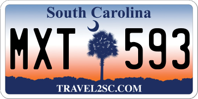 SC license plate MXT593