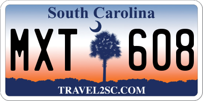 SC license plate MXT608