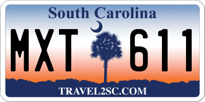 SC license plate MXT611