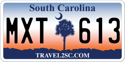 SC license plate MXT613