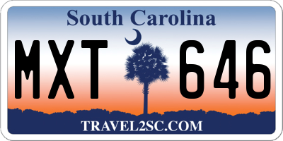 SC license plate MXT646