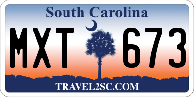 SC license plate MXT673