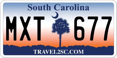 SC license plate MXT677