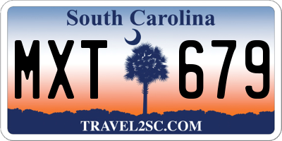 SC license plate MXT679