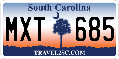 SC license plate MXT685