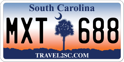 SC license plate MXT688