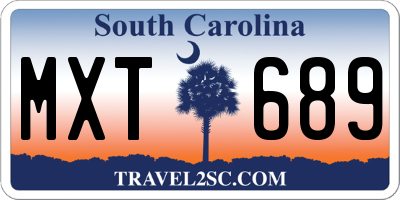SC license plate MXT689