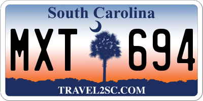 SC license plate MXT694