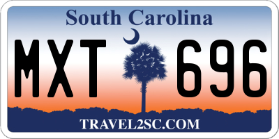 SC license plate MXT696