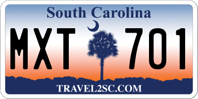 SC license plate MXT701