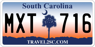 SC license plate MXT716
