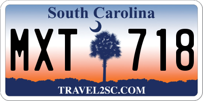 SC license plate MXT718