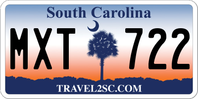 SC license plate MXT722