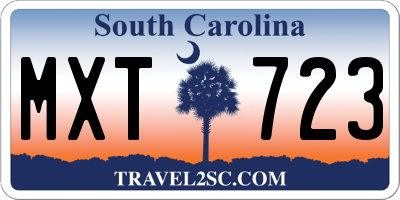 SC license plate MXT723