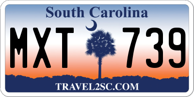 SC license plate MXT739