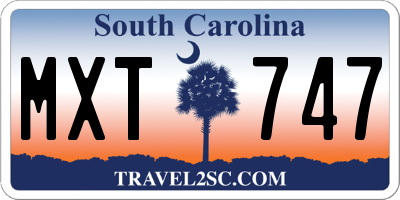 SC license plate MXT747