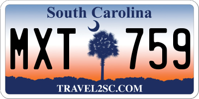 SC license plate MXT759